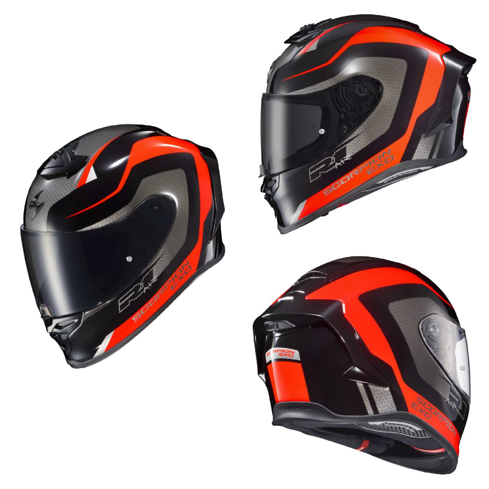 ストライダー New Scorpion Exo R1 Exo-R1 Air Hive Black Red Motorcycle