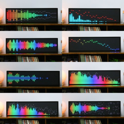 MIC/LINE RGB LED Audio Level Rhythm Light Music Spectrum Display Remote Control