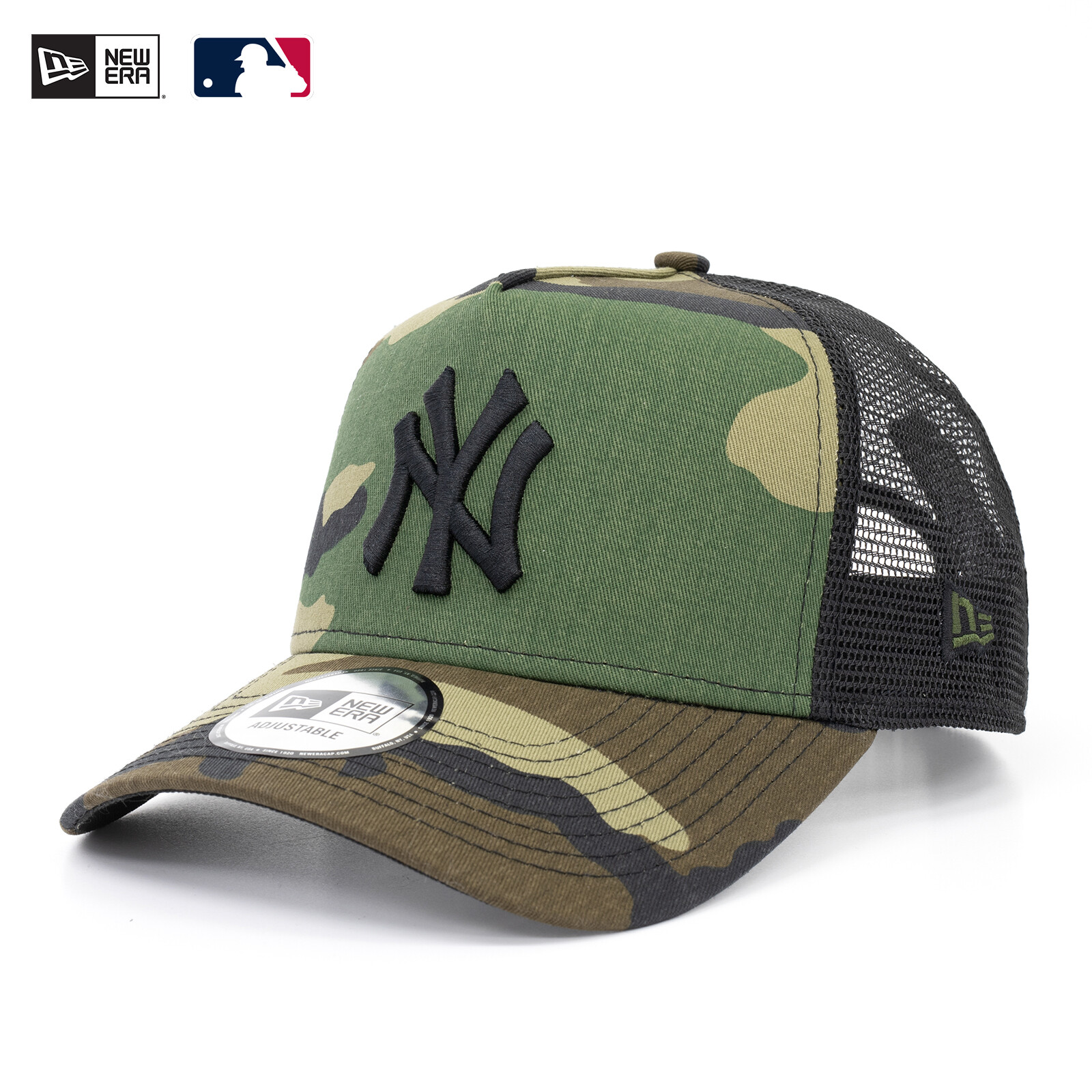 New Era MLB A-Frame Trucker Cap NY Yankees LA Dodgers Camouflage Olive Snapback