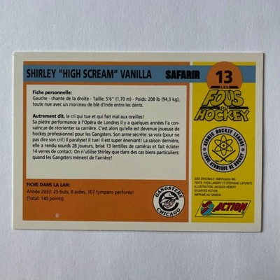 1992 Panini Fous du Hockey #13 Shirley Vanilla