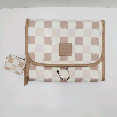 NWT Tender Love & Carry Two-tone Blush Pink Brown Hanging Toiletry Travel Bag 
