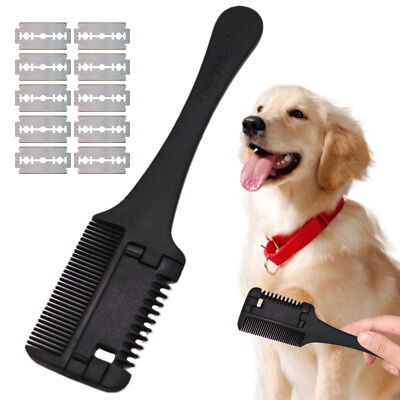Manual Pet Hair Trimmer with Extra 10PCS Blades and Comb Grooming Dog Cat Razor