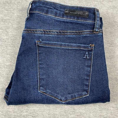 Womens 29 Blue Denim Skinny High Rise Stretch Cropped