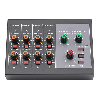 Echo Effect Portable 8 Channels Sound Desk Audio Mixer Microphone Mixing Console