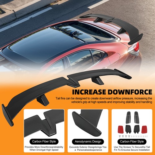 For Jaguar XE Sedan 2015-2019 Rear Trunk Spoiler Tail Boot Wing Lip REAL CARBON - View #9