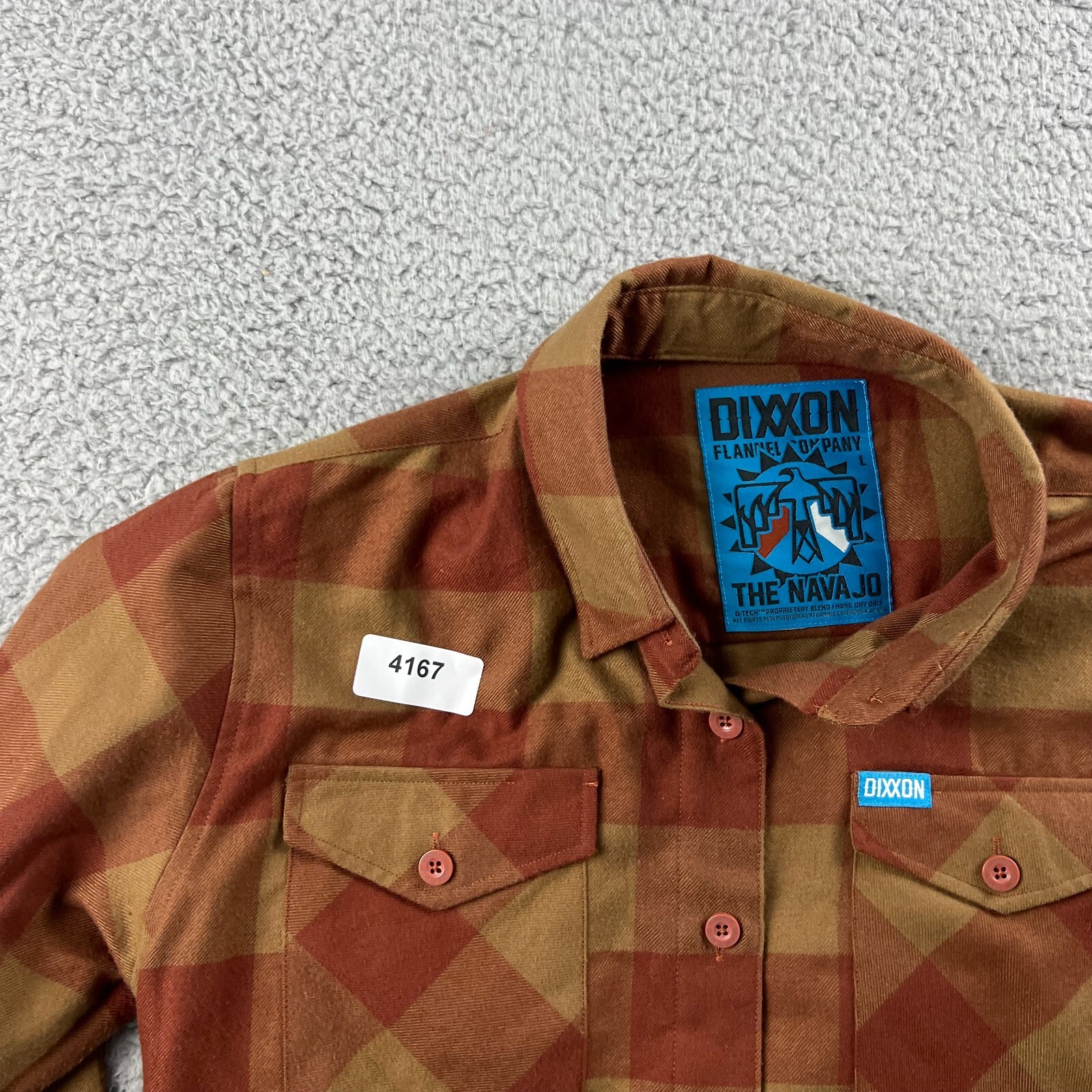 Dixxon The Navajo Flannel Shirt Womens Large Brown Plaid Long Sleeve Polyester