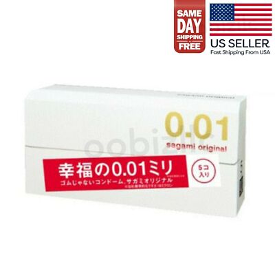 Sagami Original 001 Ultra Thin Condoms 0.01mm 5 Pcs Made In Japan- US Seller