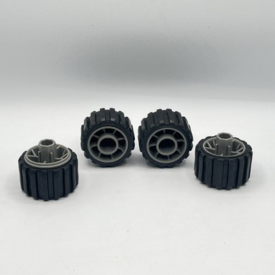Lot of 4 Robotix Modular Building Robot Series R-4000 Wheels Tires Rubber Tread