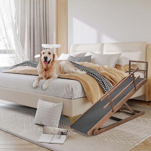 NAIZEA 63" L Dog Ramp, Extra Large Adjustable Folding Pet Ramp With Side Rails