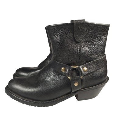 DOUBLE-H Boot Company Ladies Harness Moto  Black Leather Ankle 5026 Size 8 M