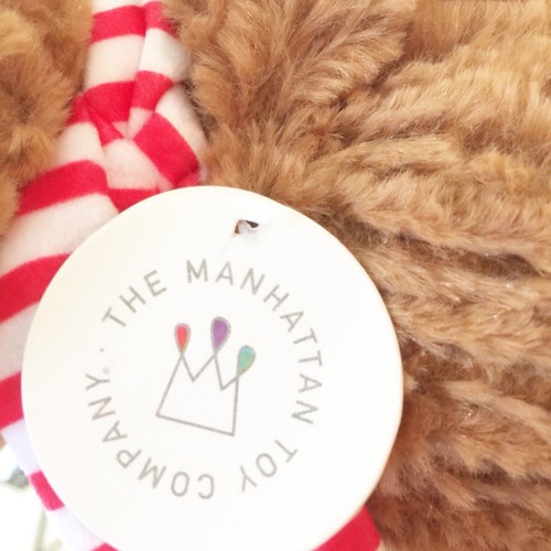 Manhattan Toy Company Brown Teddy Bear Stuffed Animal Holiday Bear Soft Plush