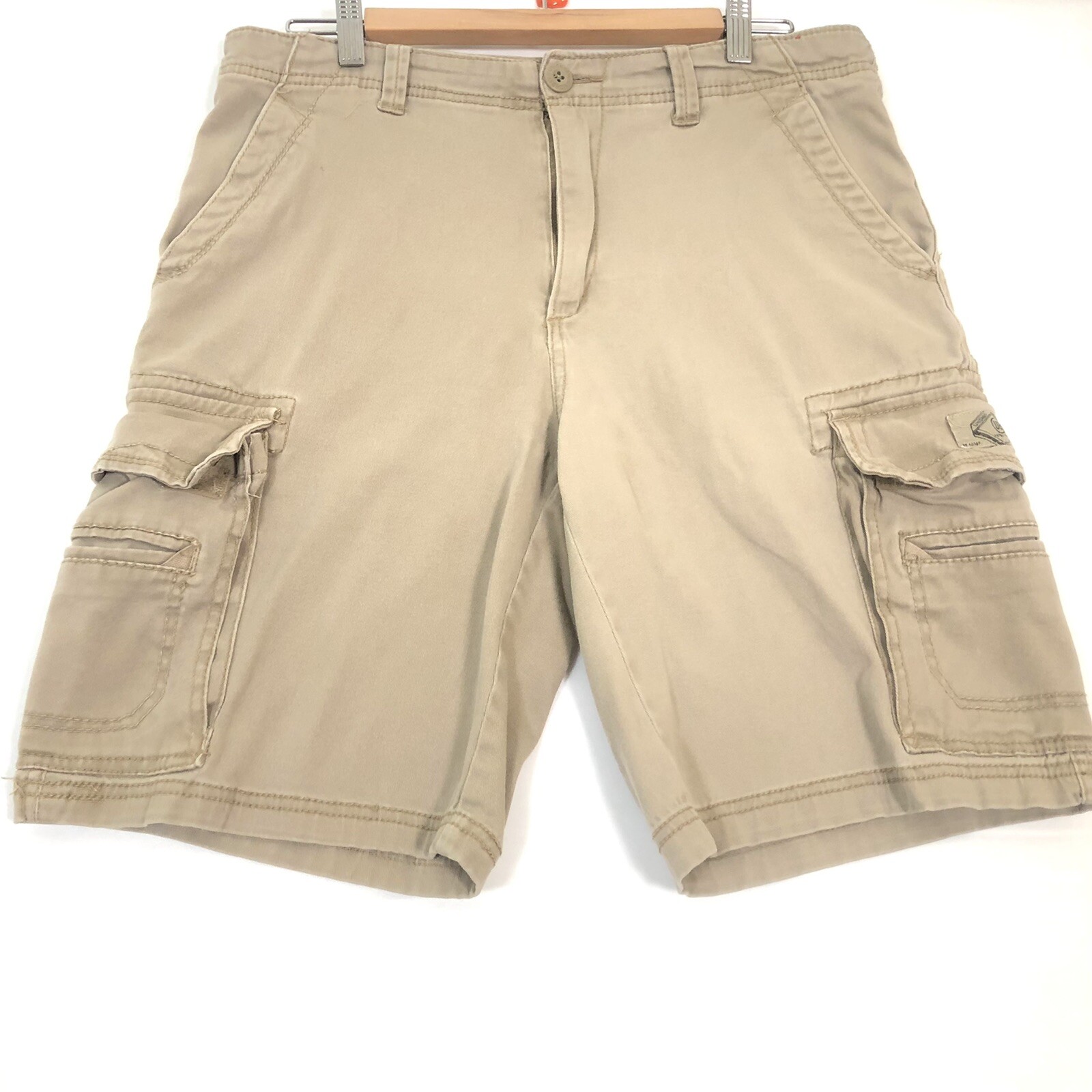 Union Bay Mens Khaki Cargo Shorts Size 32 Multiple Pockets
