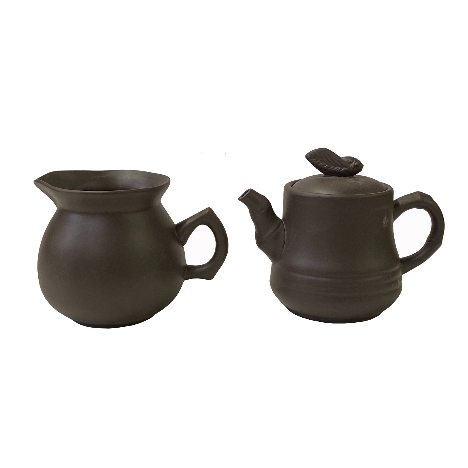 2 Pieces Chinese Brown Zisha Clay Teapot Accent Display Art ws2633S 2 Pieces Chinese Brown Zisha Clay Teapot Accent Display Art ws2633S