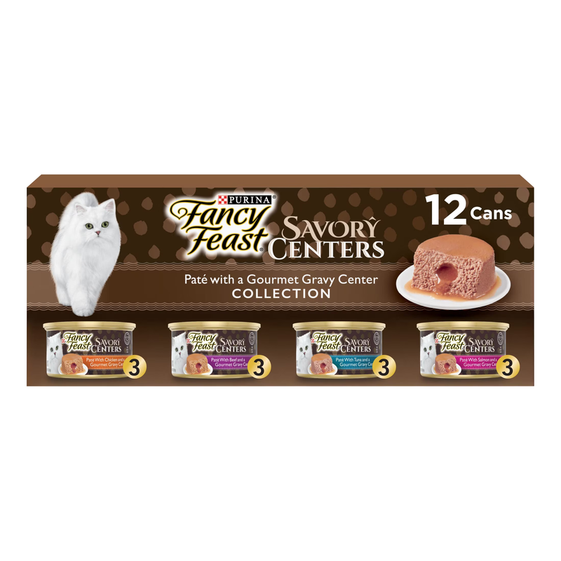 Purina  Savory Centers Pate Wet Cat Food, Gravy Center Collection, 3