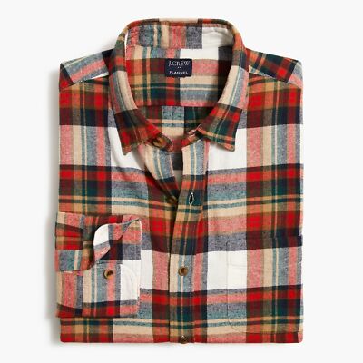 J. Crew Men's Slim Fit Flannel Button Front Shirt Medium NWT Multi Colored M