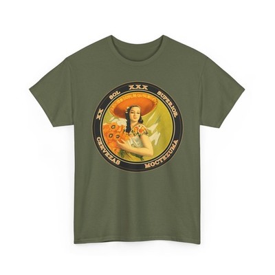 Cervezas Moctezuma Superior XX Sol Mexican Girl In Sombrero Beer Retro T-Shirt