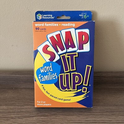 NEW Learning Resources Snap It Up! Game Word Reading Word Families Fun Fast Pace