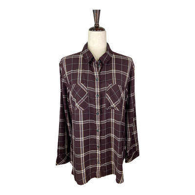 Sanctuary Womens Purple BOYFRIEND Flannel Top Small NWT B42