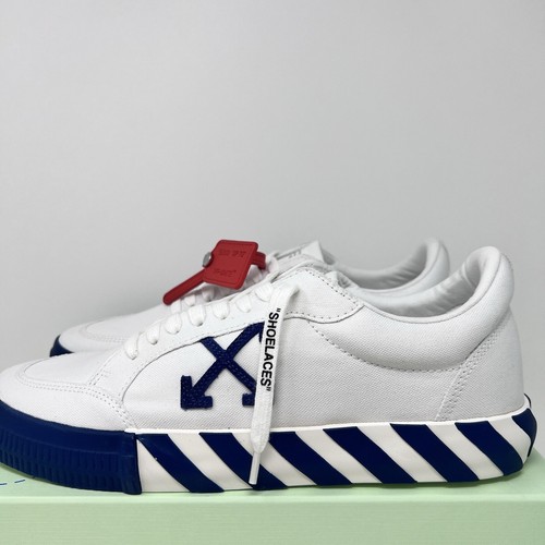 Pre-owned Off-white Vulcanized Men's Sneakers Size 46 Eu / 13 Us White Navy Blue