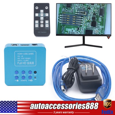 HD 1080P USB Industrial Digital Electronic Video Microscope Camera HDMI 60FPS