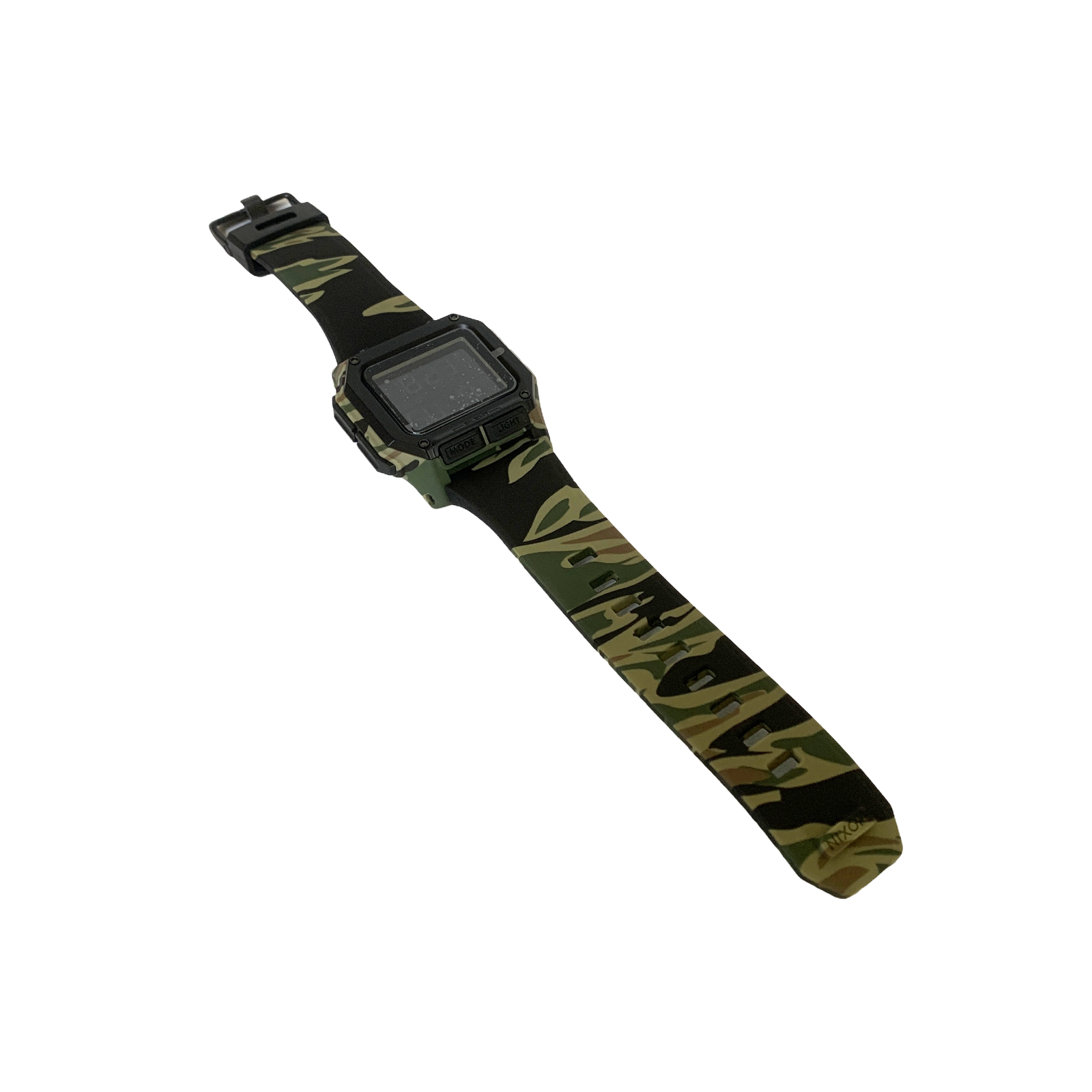Pre-owned Nixon Regulus Men's Digital Watch Qz Military Camouflage Resin Silicone Band