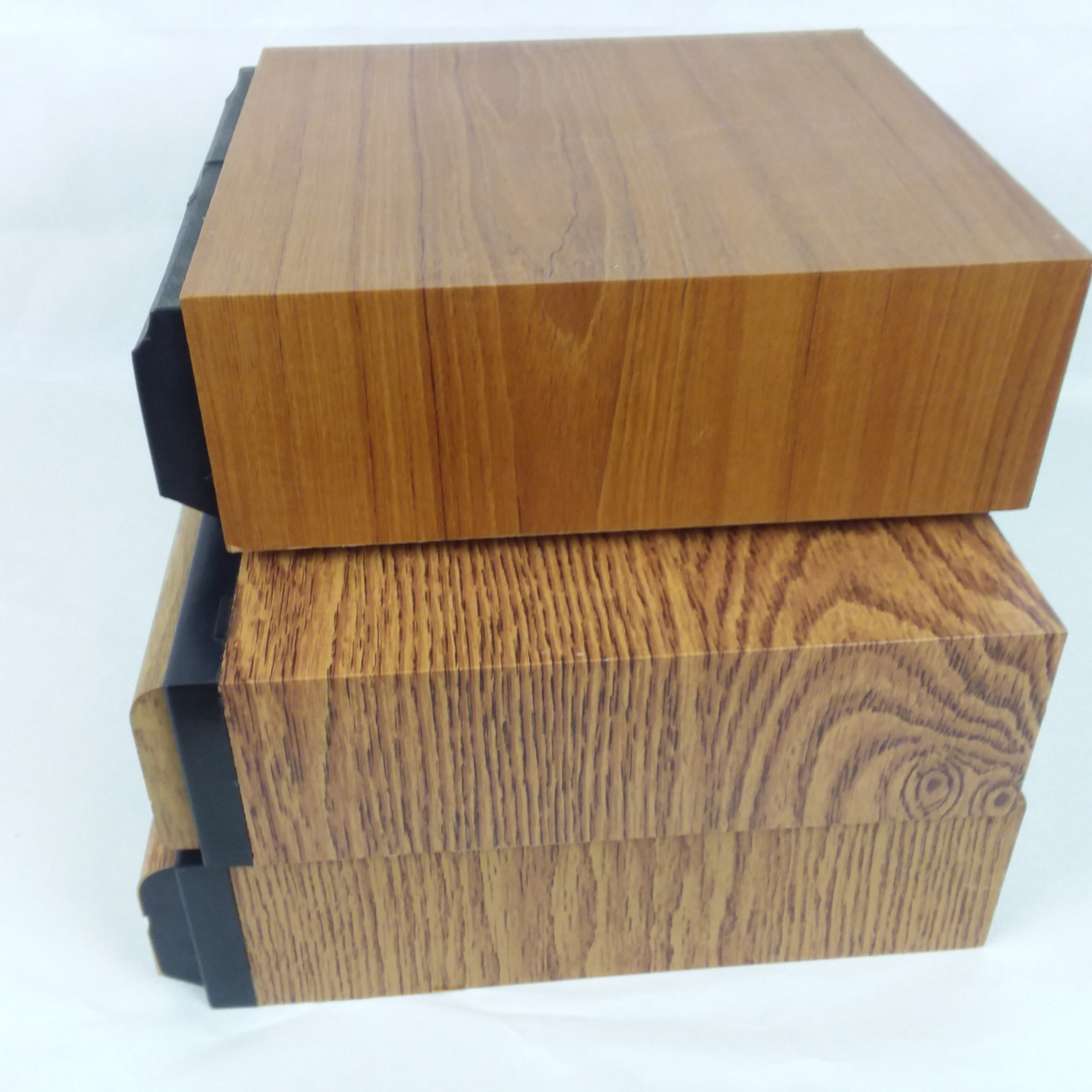 Cassete Tape Wood Grain Storage Drawer Lot of 3