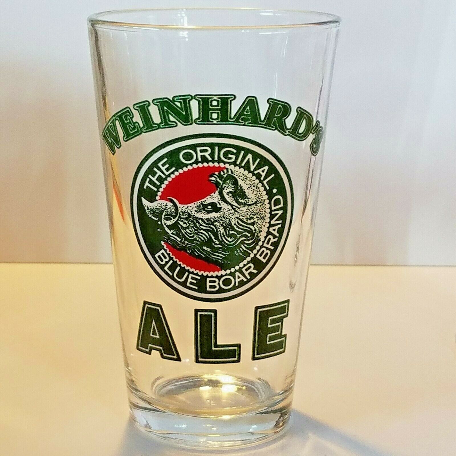 Weinhard's Ale Blue Boar Brand Bar Pub Glass 16 oz 5 7/8