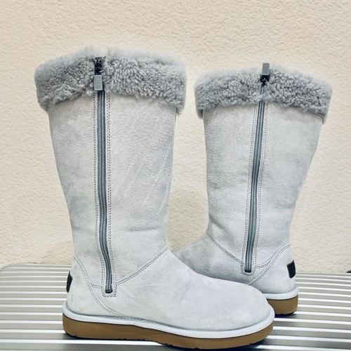 Pre-owned Ugg Women's Size 7 Plumdale Cuff Tall Boot Grv Gray