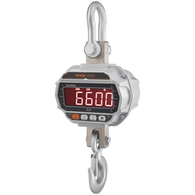 VEVOR Digital Crane Scale Industrial Hanging Scale 6600 lbs/3000 kg Heavy Duty