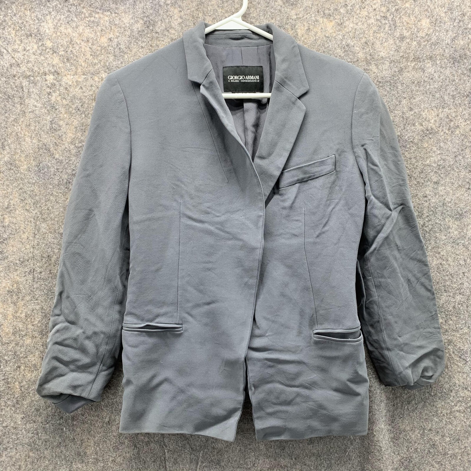 Giorgio Armani Blazer Women 40 Ladies Gray Pockets Jackets