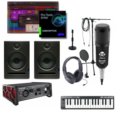Home Recording Pro Tools Artist Bundle Package with Eris E5 Tascam Software