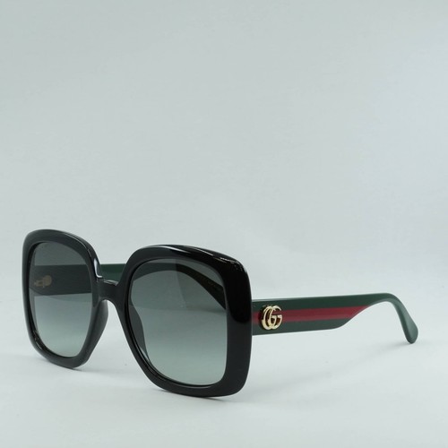 Pre-owned Gucci Gg0713s 006 Black/green/grey Gradient 55-21-140 Sunglasses Authentic