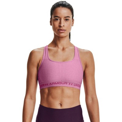 

Спортивное бра Under Armour Mid Crossback Heather для женщин Planet Pink Activewear, Розовый