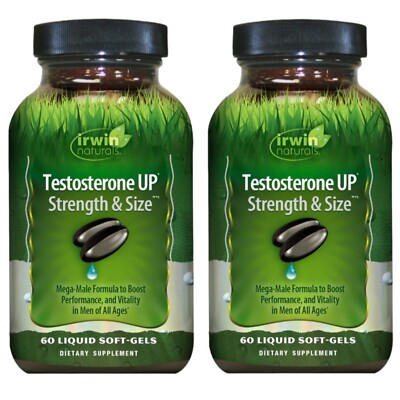 (2 Pack) Irwin Naturals Testosterone UP Strength & Size Mega Male Formula 07/24