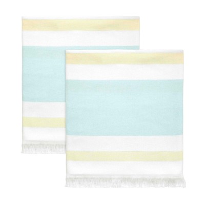 Izod Clubhouse Stripe Aqua 2-Pack Hand Towel Set - Hand