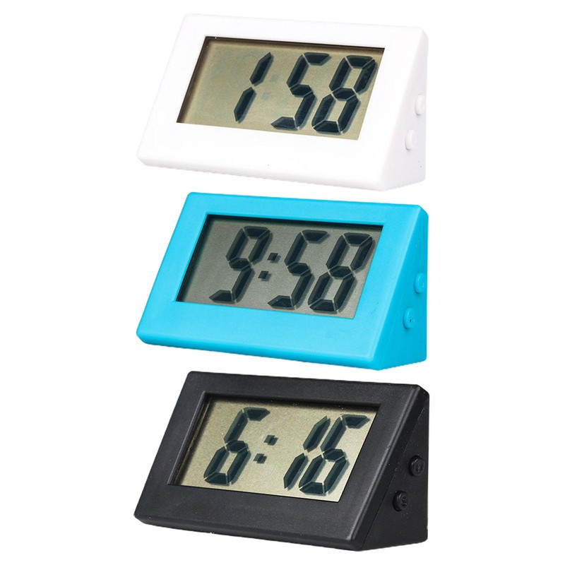 Small Digital Clock No Tick Electric Alarm Desk Clock LCD Digital Clock