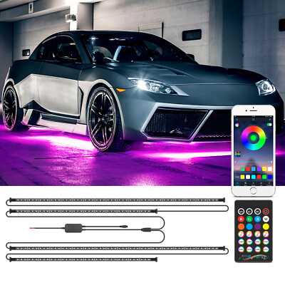 RGB LED Strips Wireless Under Car Truck Underbody Neon Lights Kit Waterproof US