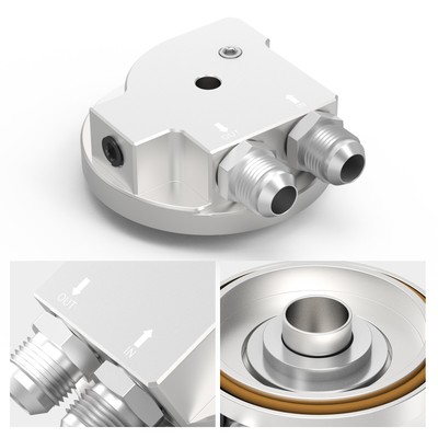 BEVINSEE For BMW E36 M3 E34 M50 S50 S52 S54 Engine Oil Cooler Adapter - Black