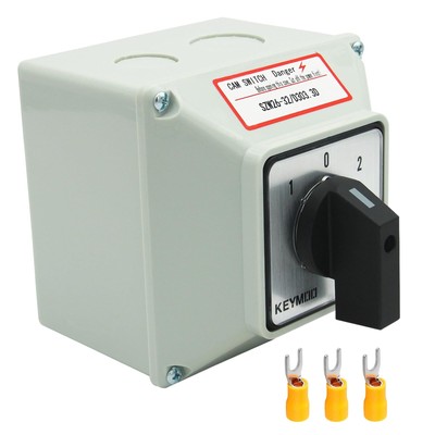 32A Rotary Changeover Switch with Exterior Box3 Position 3 Phase 12 Terminals2
