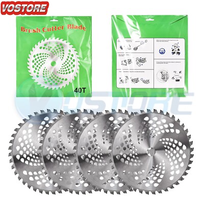 4 Pack 10'' x 40T Carbide Tip Brush Blades fits for Cutter Trimmer Weed Eater
