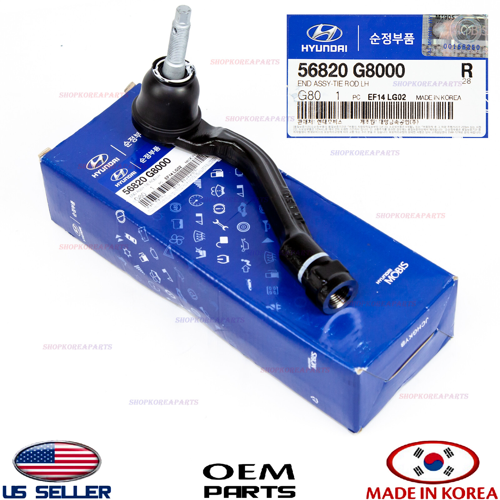 ゆぅ Genuine Outer Tie Rod End LEFT Driver Side ⭐OEM⭐ Hyundai Kia