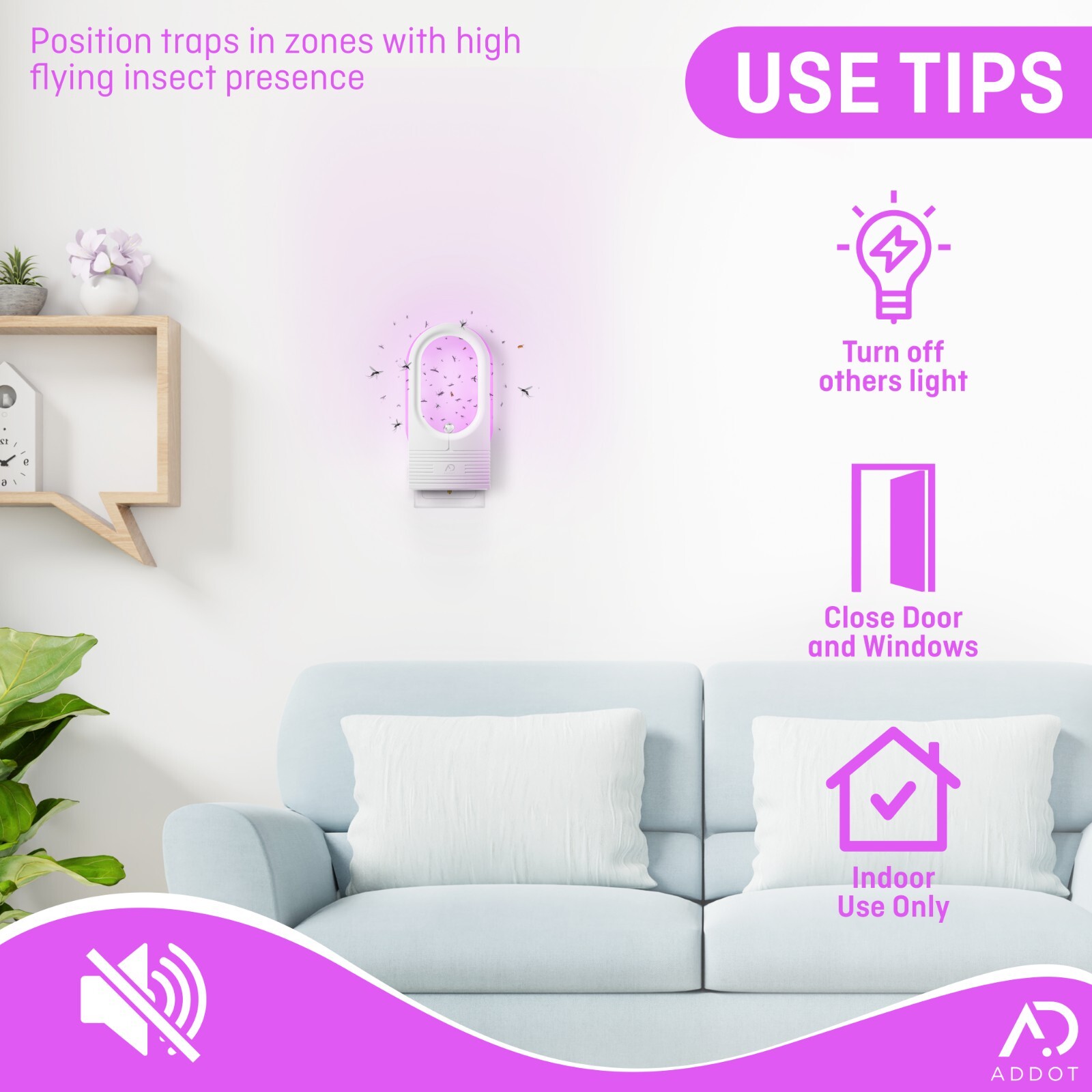 ADDOT Electric Flying Insect Trap Starter Kit