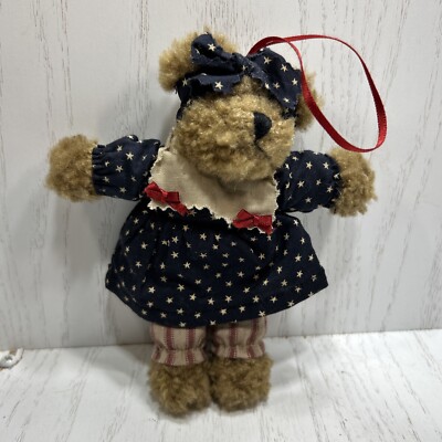 Boyds Josanna Java Americana USA Patriotic Ornament Plush Bear 6'' 