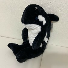 Seaworld Orca Whale Plush Stuffed Animal Black White 15