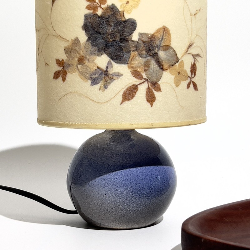 Max Idlas Lampe Figue Boule Ceramique 1980'S Fleurs SÃ©ChÃ©Es Era Ruelland Jouve