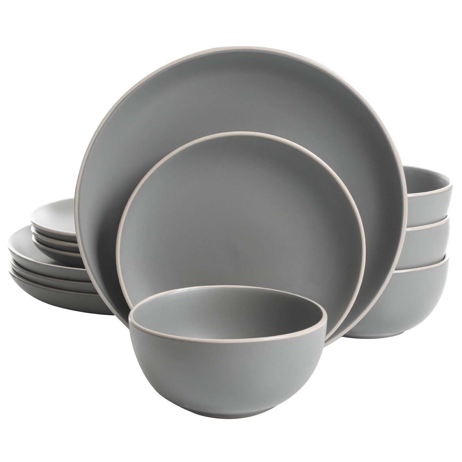 12-Piece Dinnerware Set Dishwasher Microwave Safe Dinner Service Set Plates Set