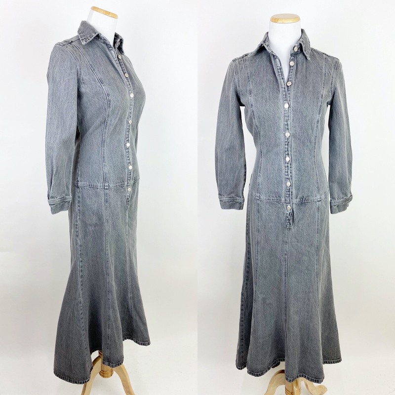 long sleeve denim maxi dress