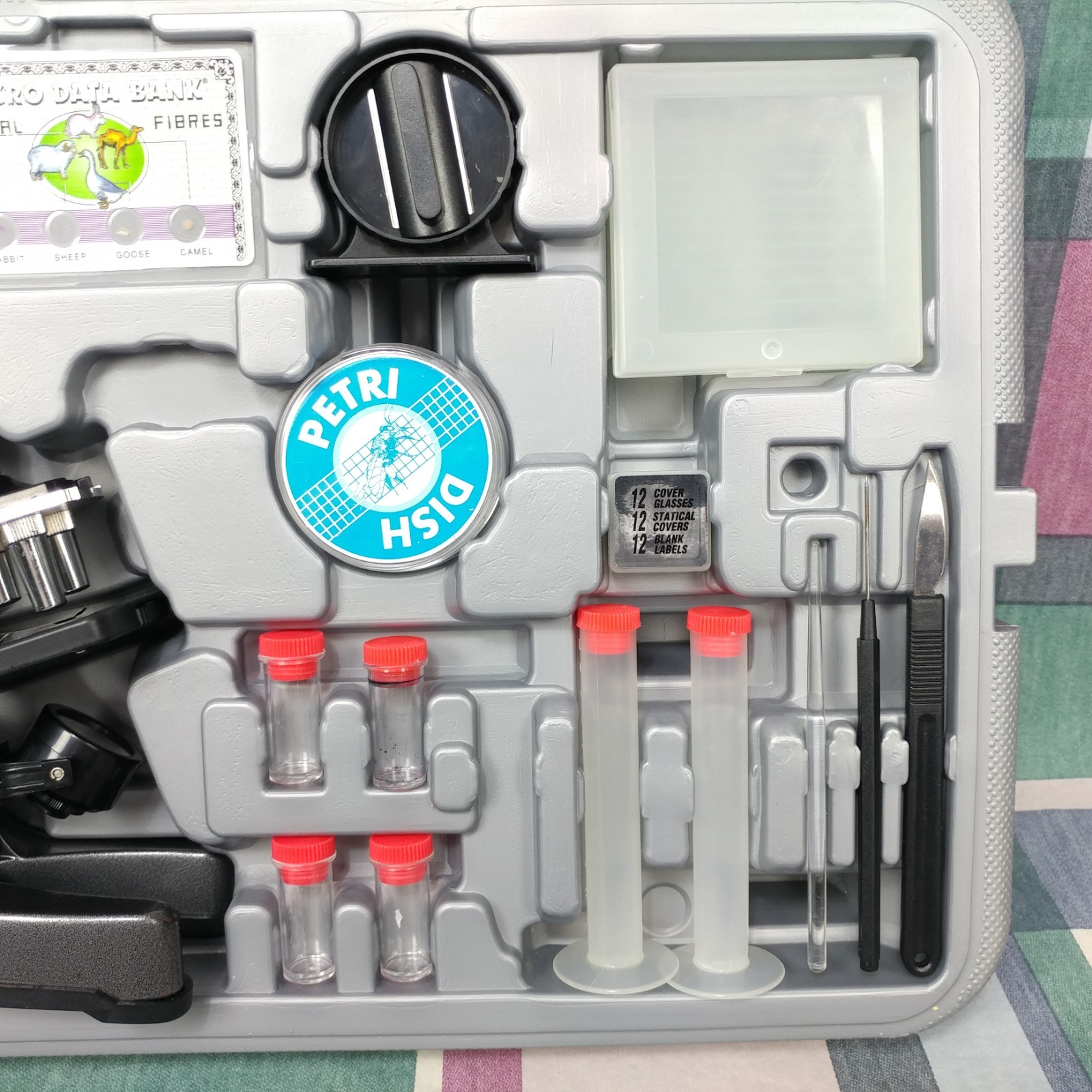 Battat Deluxe Microscope Set Diecast Body w/Light & Mirror Case Tested & Working