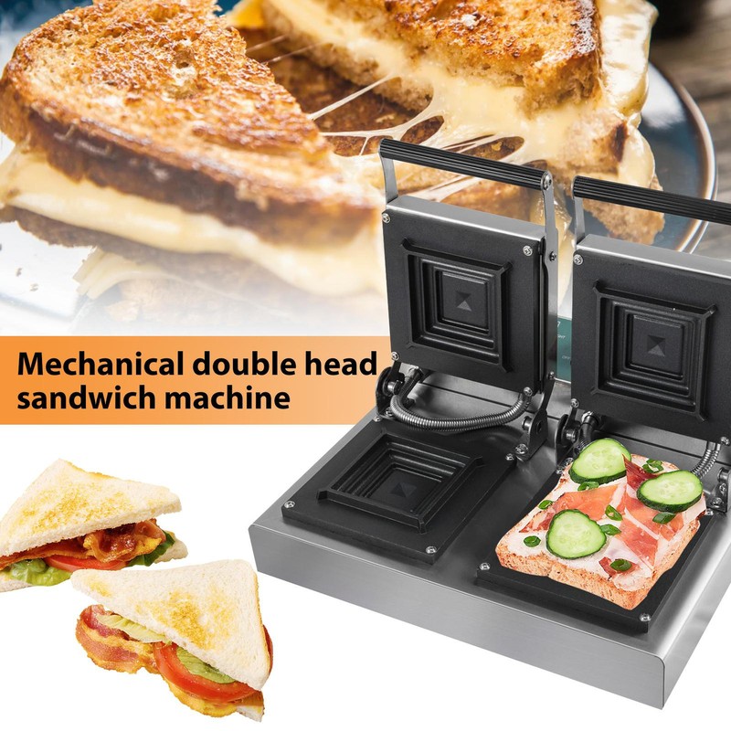 Commercial Panini Press Grill Electric Sandwich Maker Griddle Plate