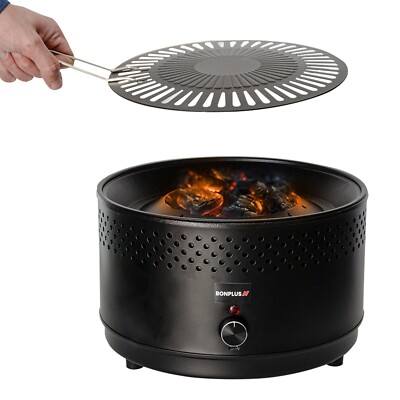 Bonplus BP Grill Portátil con Bolsa de Transporte, Barbacoa de Carbón Sin Humo